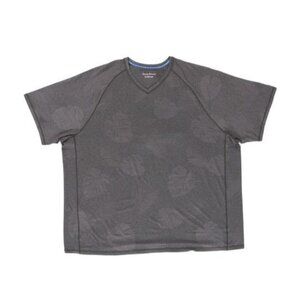 Tommy Bahama Mens Plus Gray Tropical Big Tall Short Sleeve Shirt Sz 4XL Big New